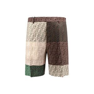 FENDI Patchwork FF Logo Bermuda Shorts Men MULTICOLOR Pants